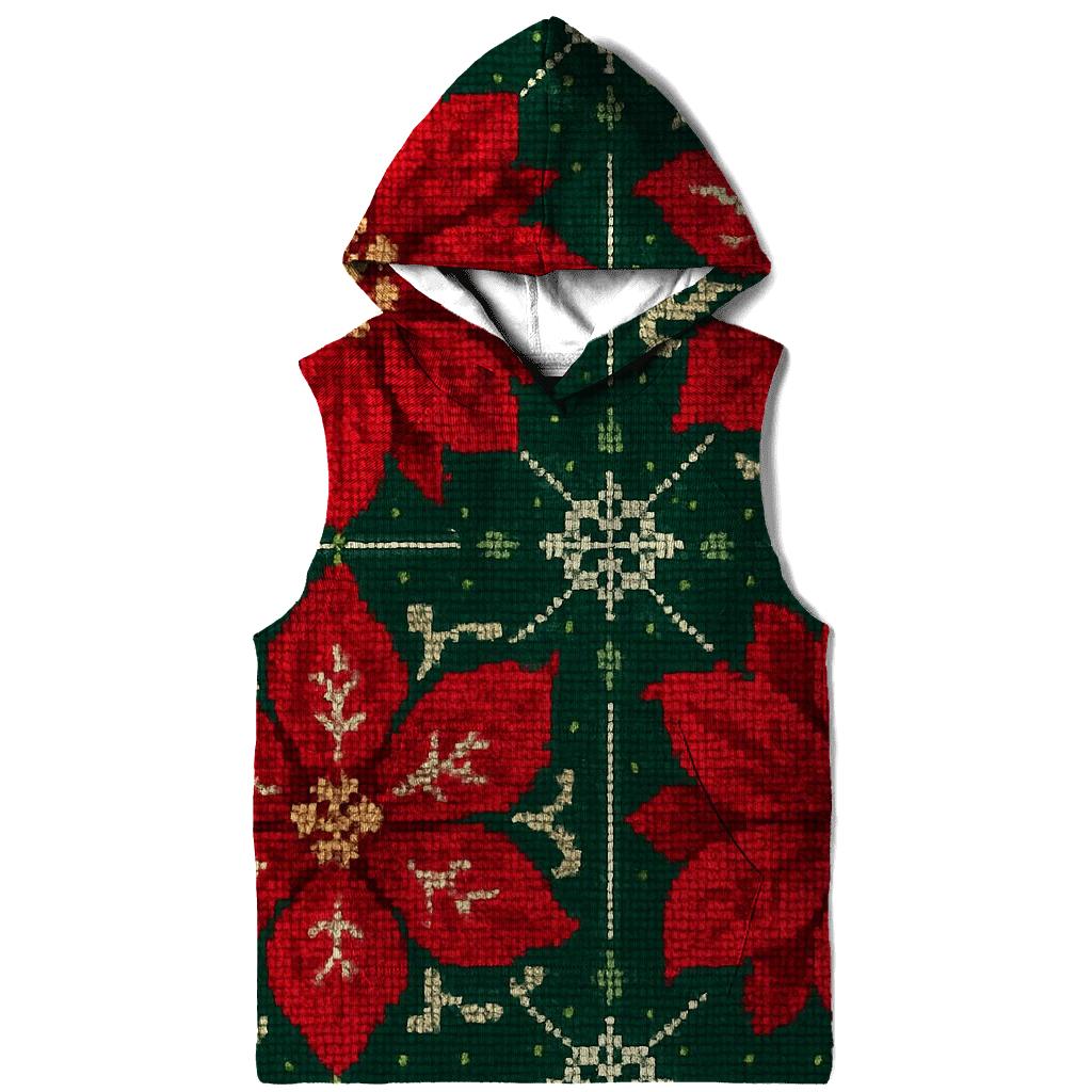 Poinsettia Tile Garden Design zip-up hoodies