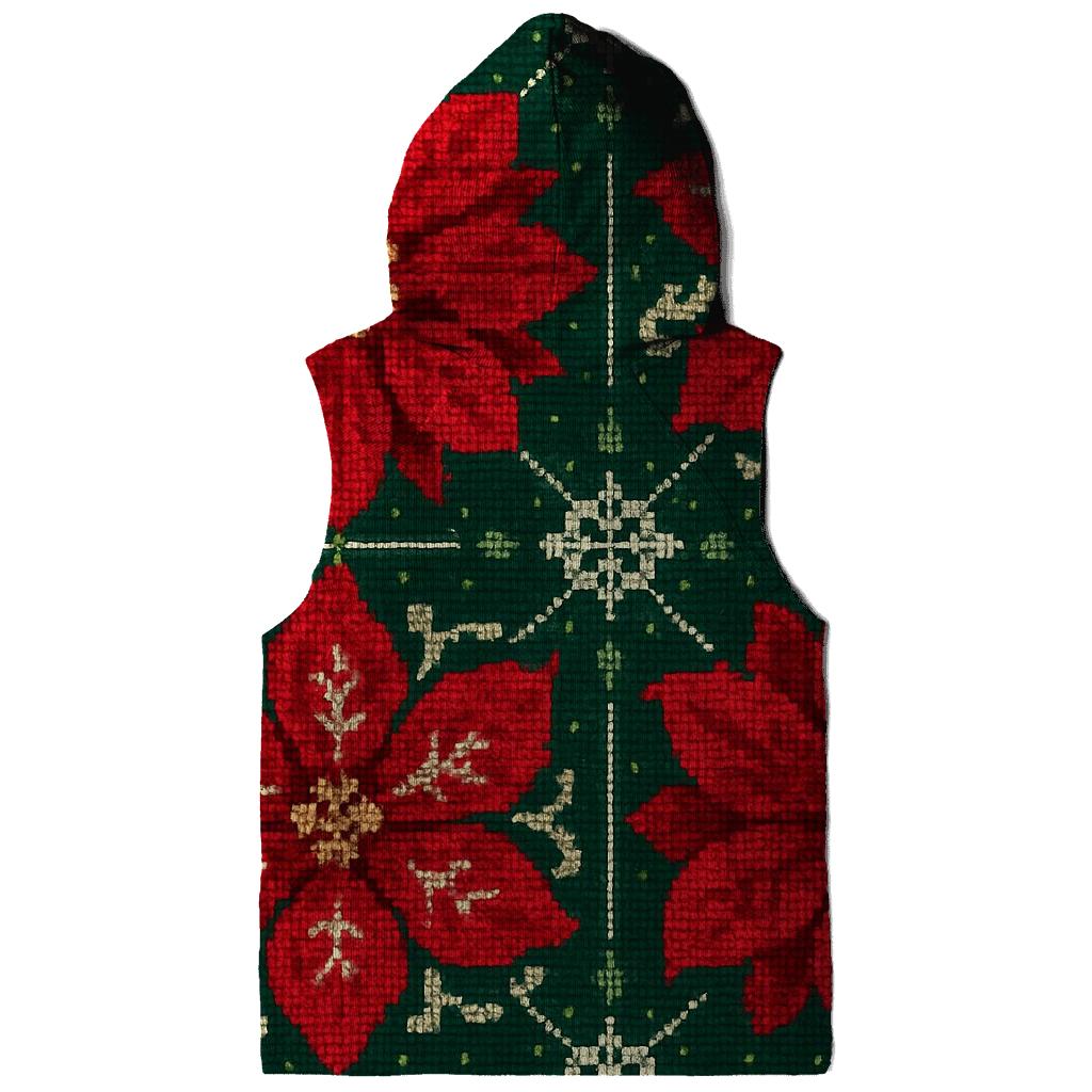 Poinsettia Tile Garden Design zip-up hoodies