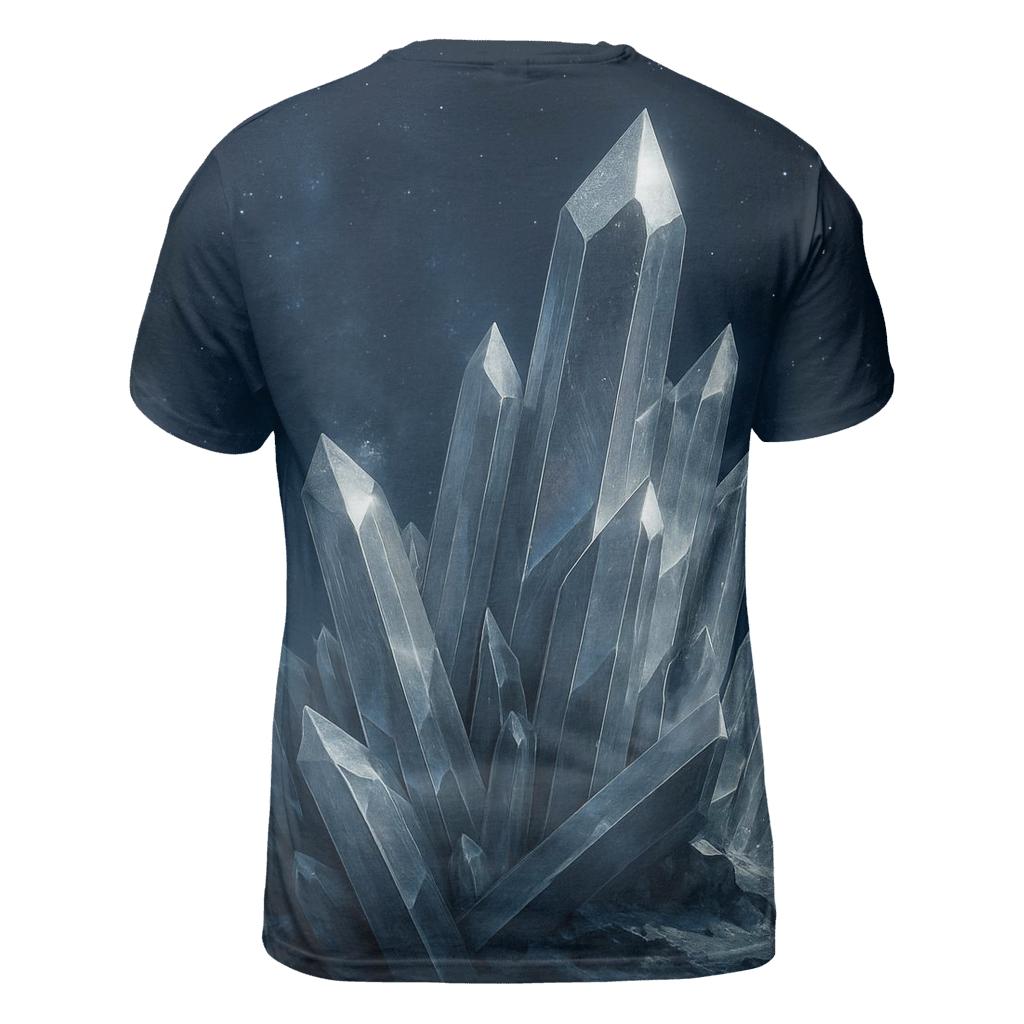 Midnight Crystal Crest artistic all-over print tops