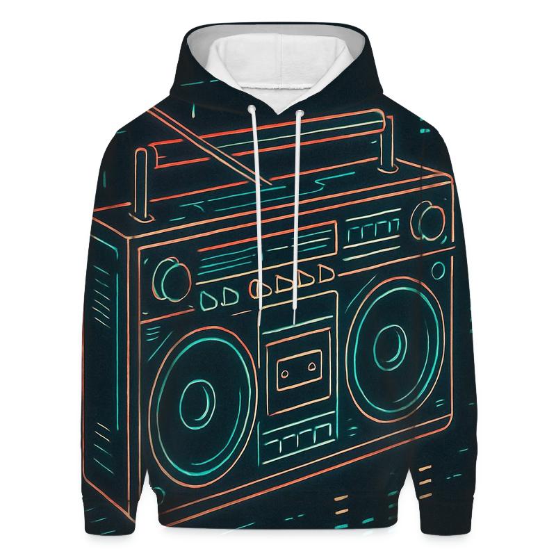 Boombox Neon Blueprint pullover hoodies