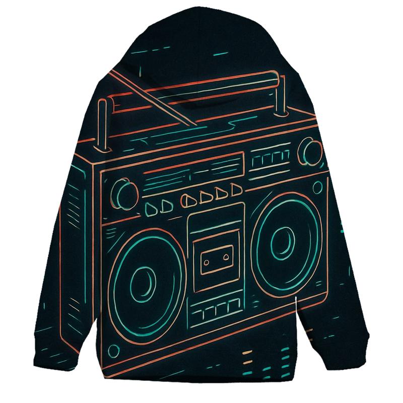 Boombox Neon Blueprint pullover hoodies