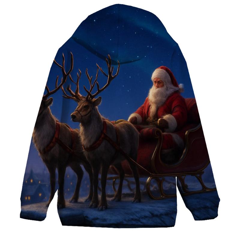 Reindeer On Rooftop Stars premium hoodies