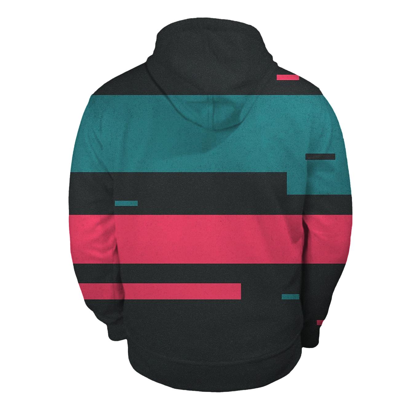 VHS Static Stripes lightweight hoodies