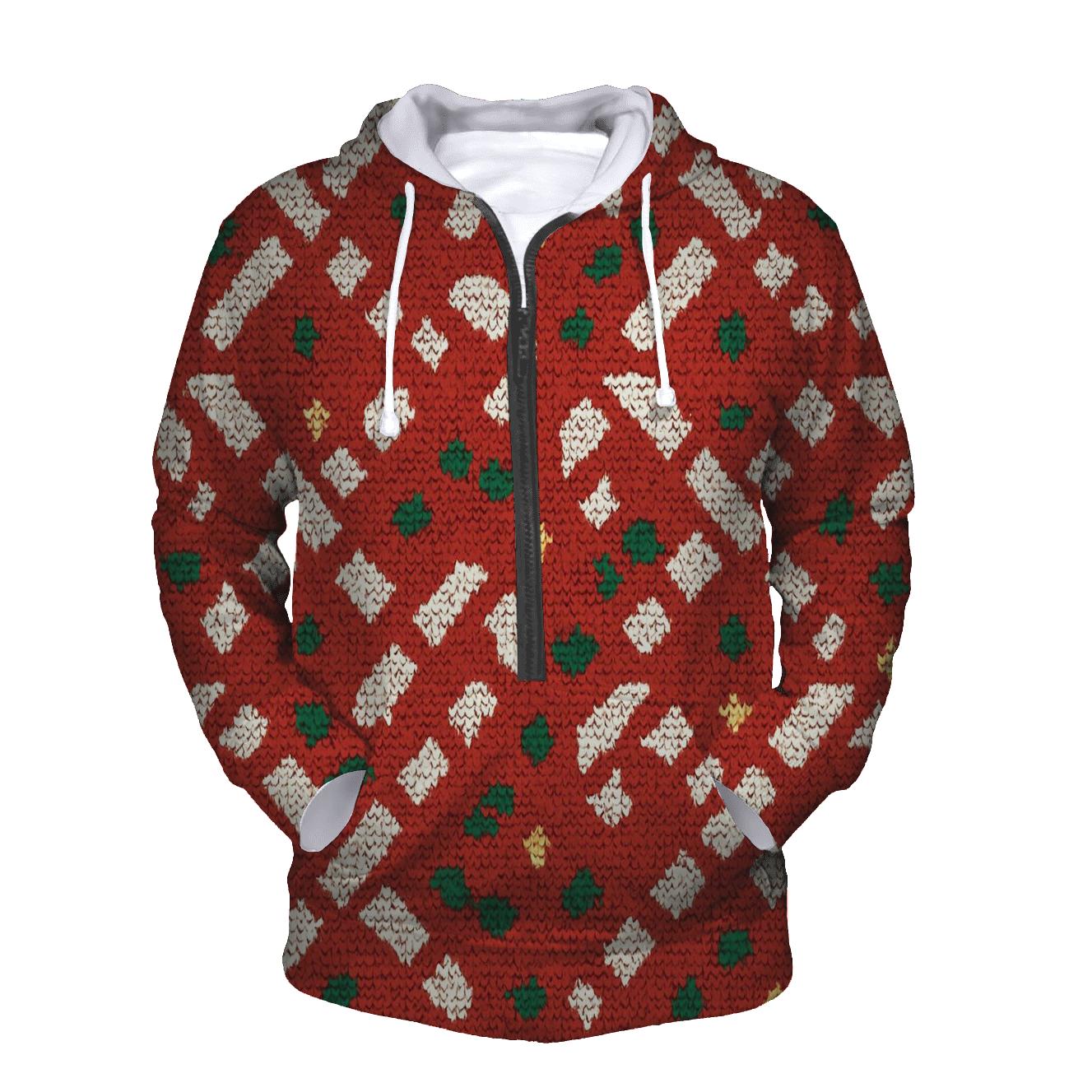 Candy Cane Herringbone Stitch Design heavyweight hoodies