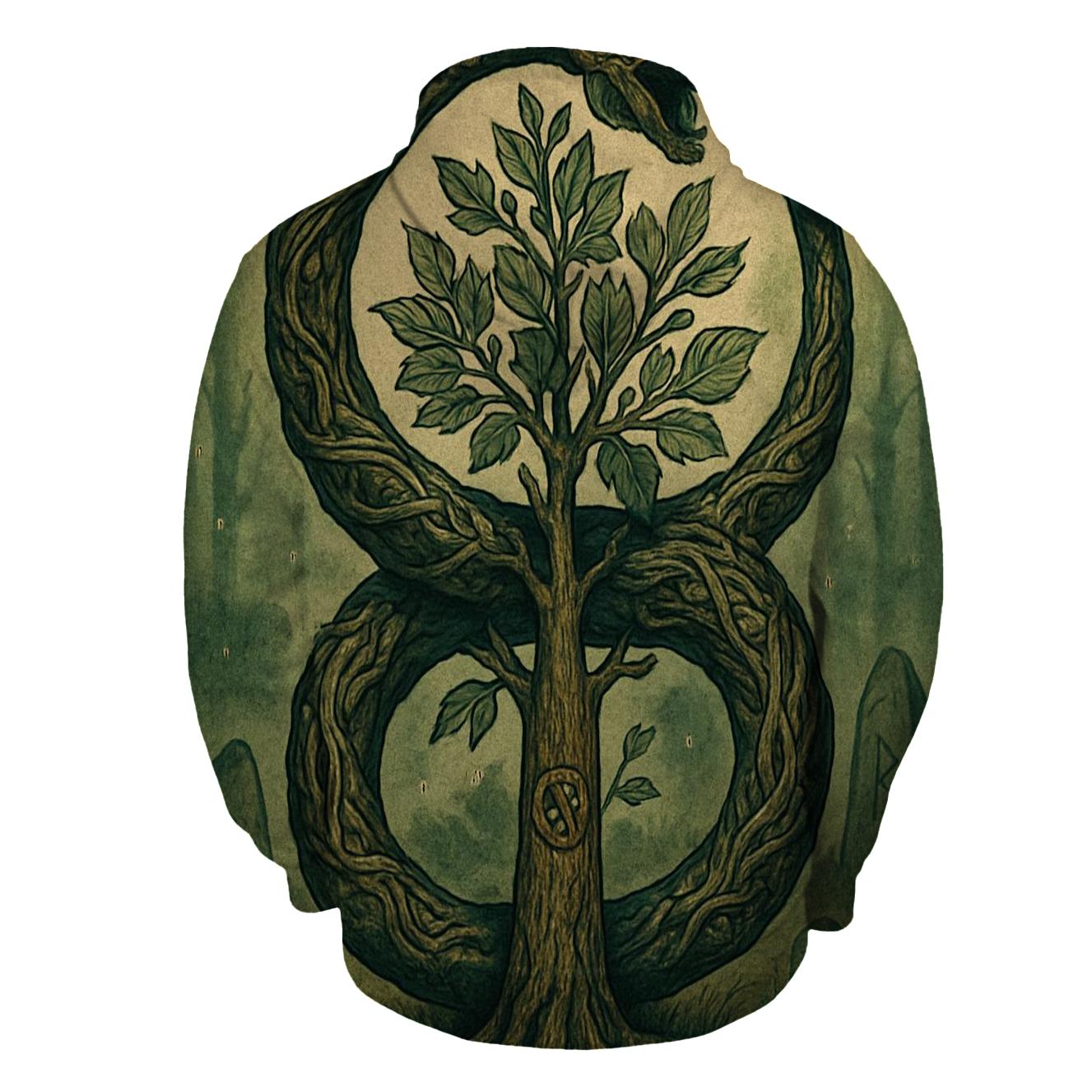 Verdant Ouroboros Grove graphic hoodies