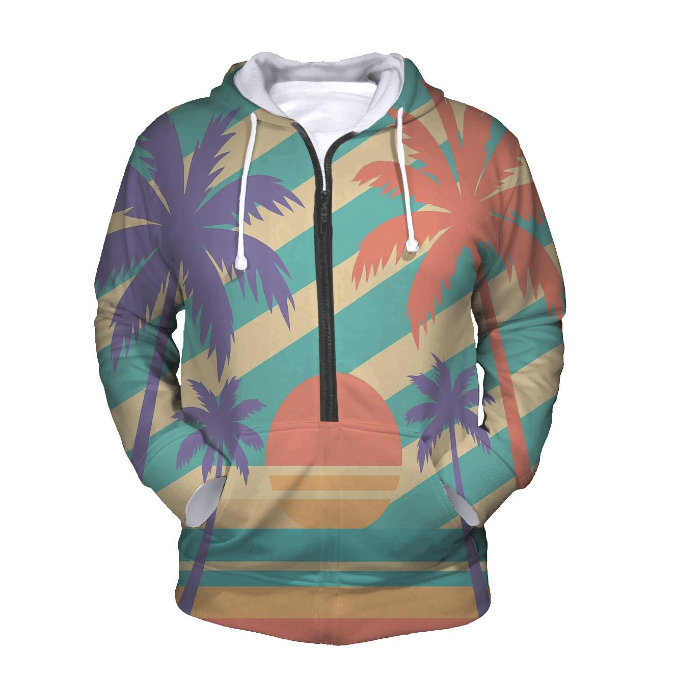 Synthwave Palm Lines graphic hoodies