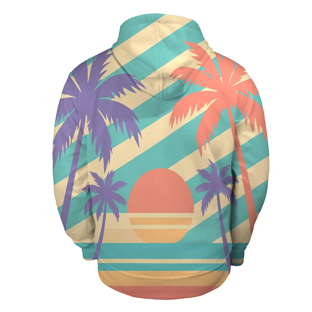 Synthwave Palm Lines graphic hoodies