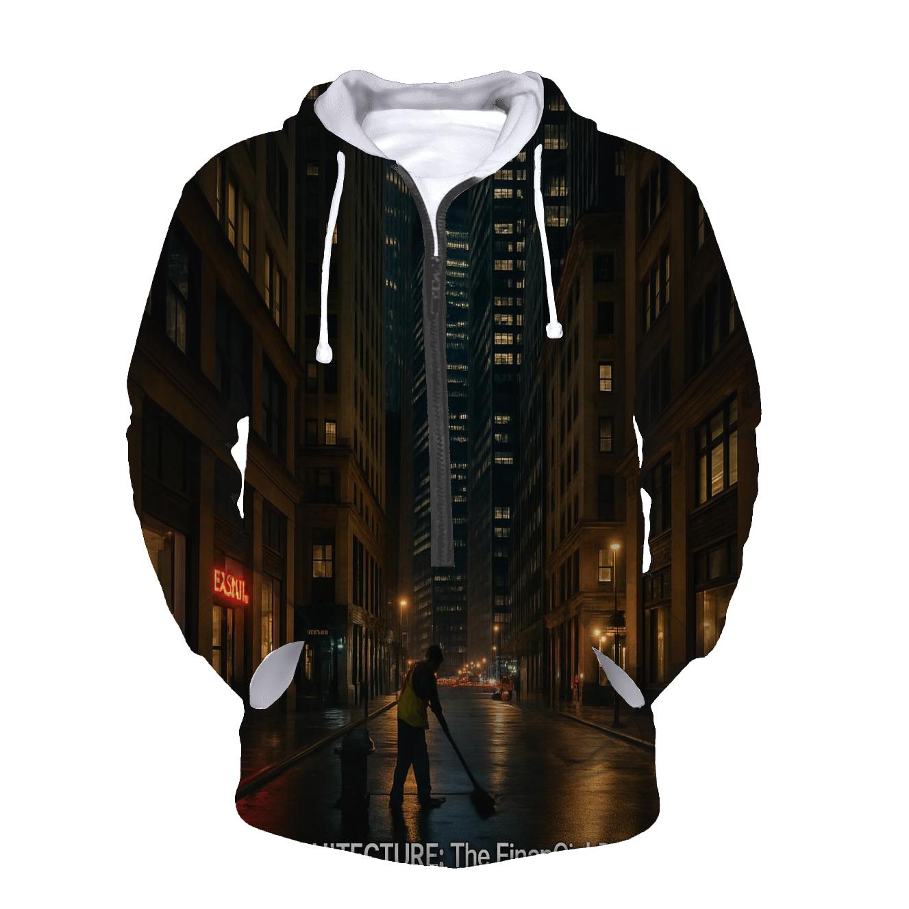 Nighttime Financial District After Hours zip-up hoodies