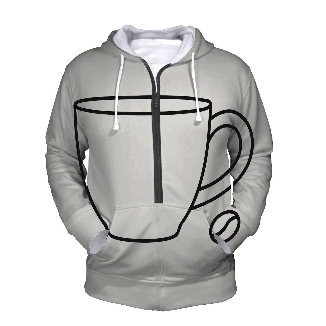 Cup Handle Outline embroidered hoodies