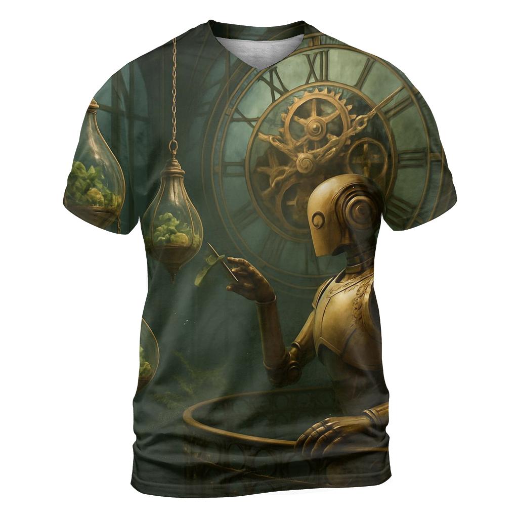 Clocktower Botanist Automaton trendy printed shirt styles