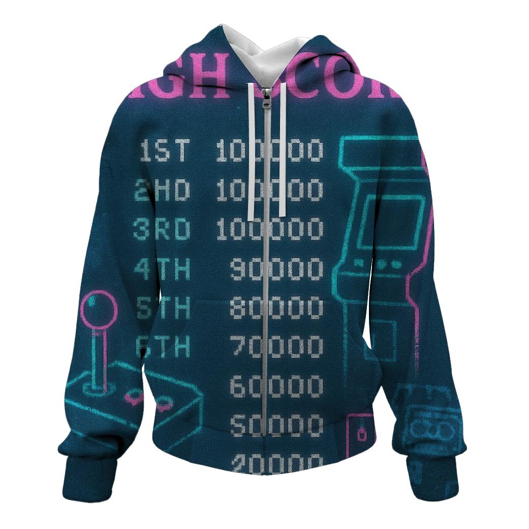 Retro Arcade Pixel Night premium hoodies