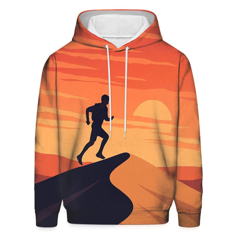 Trail Running Sunset Silhouette lightweight hoodies