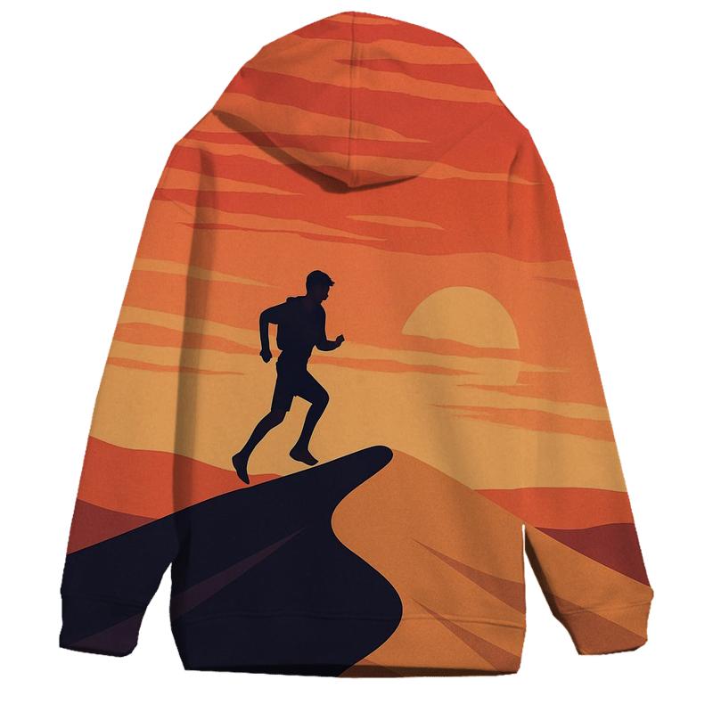Trail Running Sunset Silhouette lightweight hoodies
