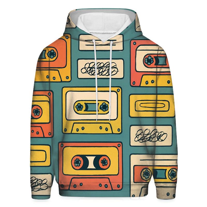 Cassette Tape Collage embroidered hoodies