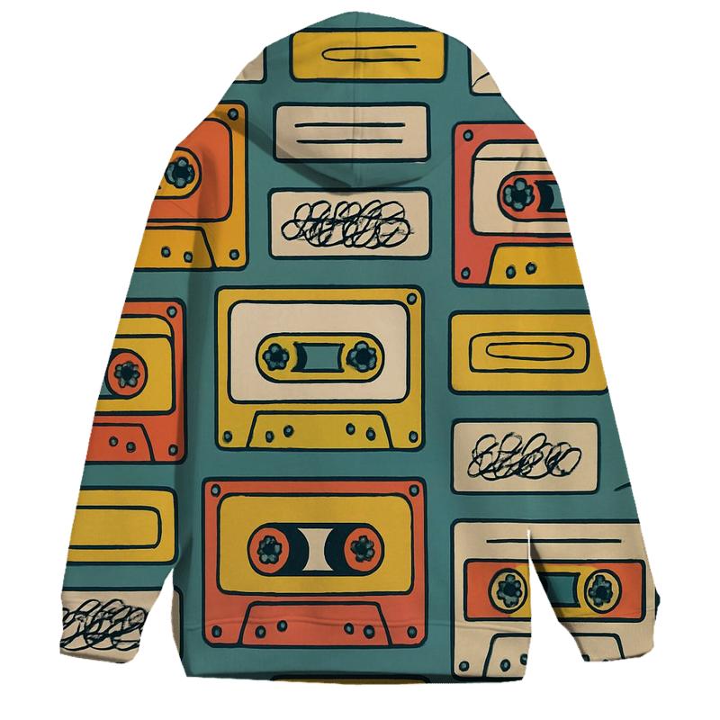 Cassette Tape Collage embroidered hoodies