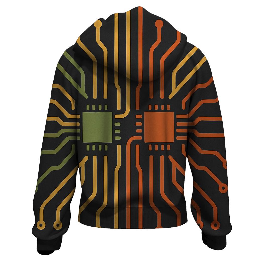 Retro Tech Circuit pullover hoodies