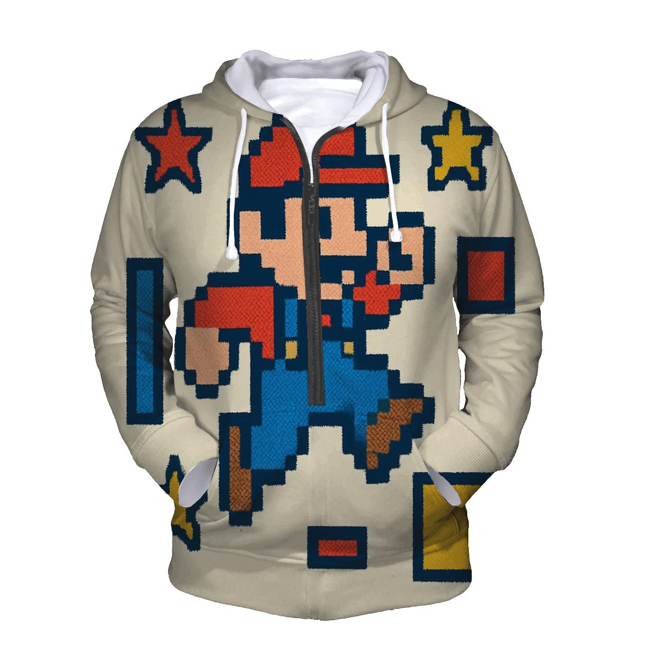 Vintage Arcade Pixel Hero embroidered hoodies