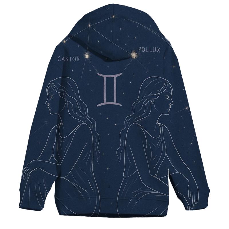 Ethereal Gemini Twins Portrait graphic hoodies