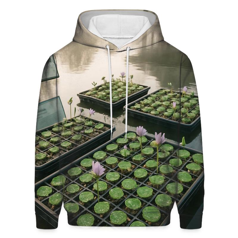 Floating Lotus Seedling Nursery embroidered hoodies