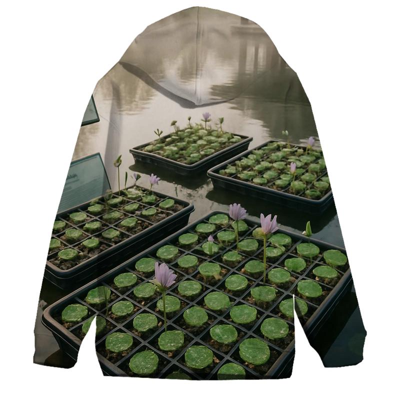 Floating Lotus Seedling Nursery embroidered hoodies