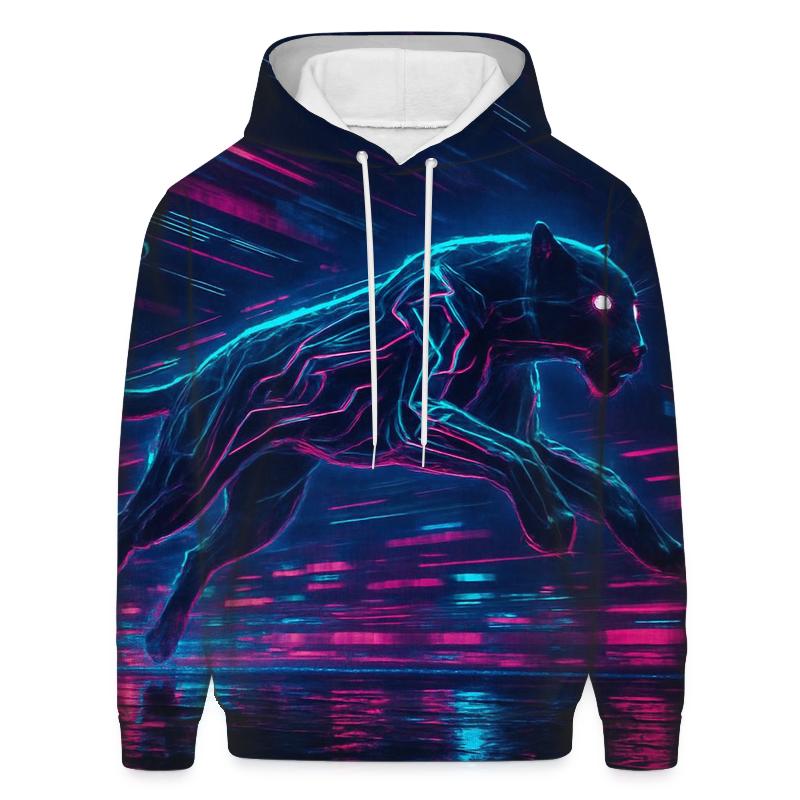 Neon Cyberwave Panther premium hoodies