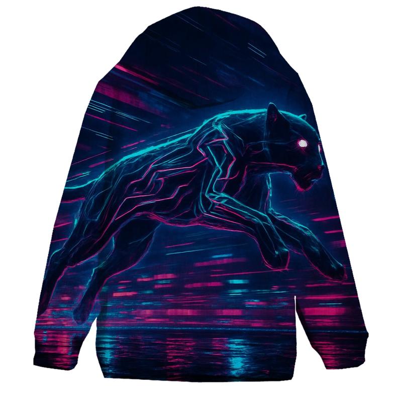 Neon Cyberwave Panther premium hoodies