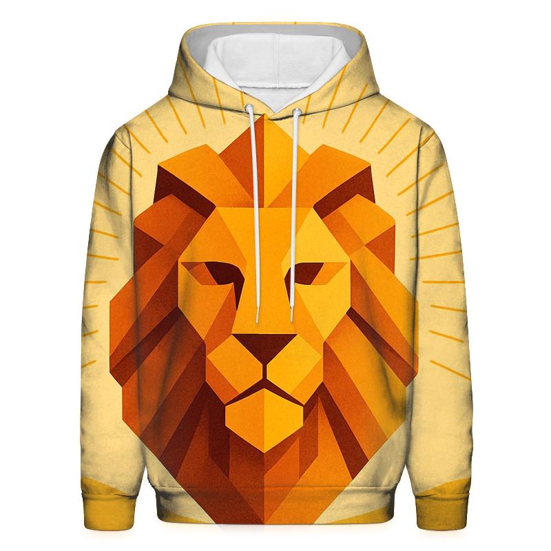 Solar Flare Geometric Lion heavyweight hoodies