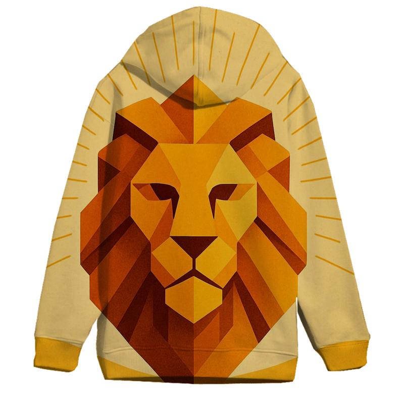 Solar Flare Geometric Lion heavyweight hoodies