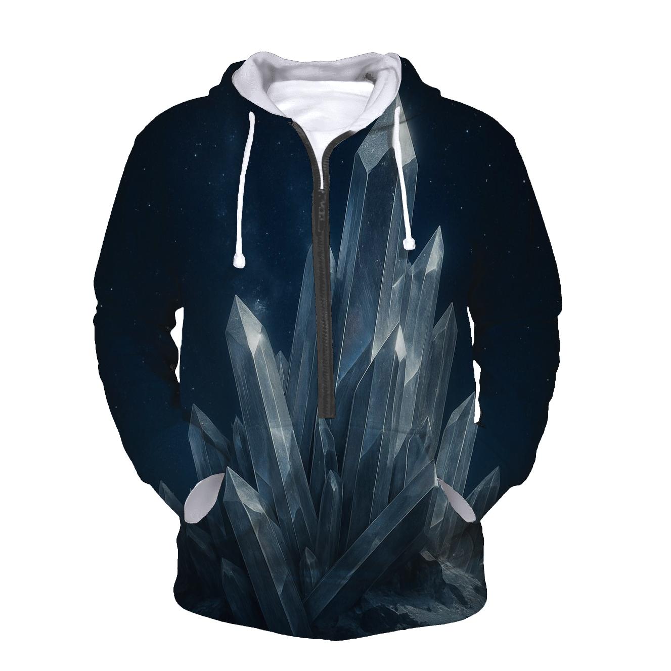 Midnight Crystal Crest printed hoodies