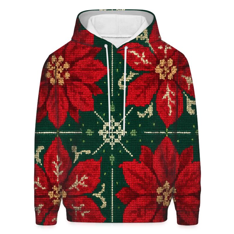 Poinsettia Tile Garden Design hoodie styles