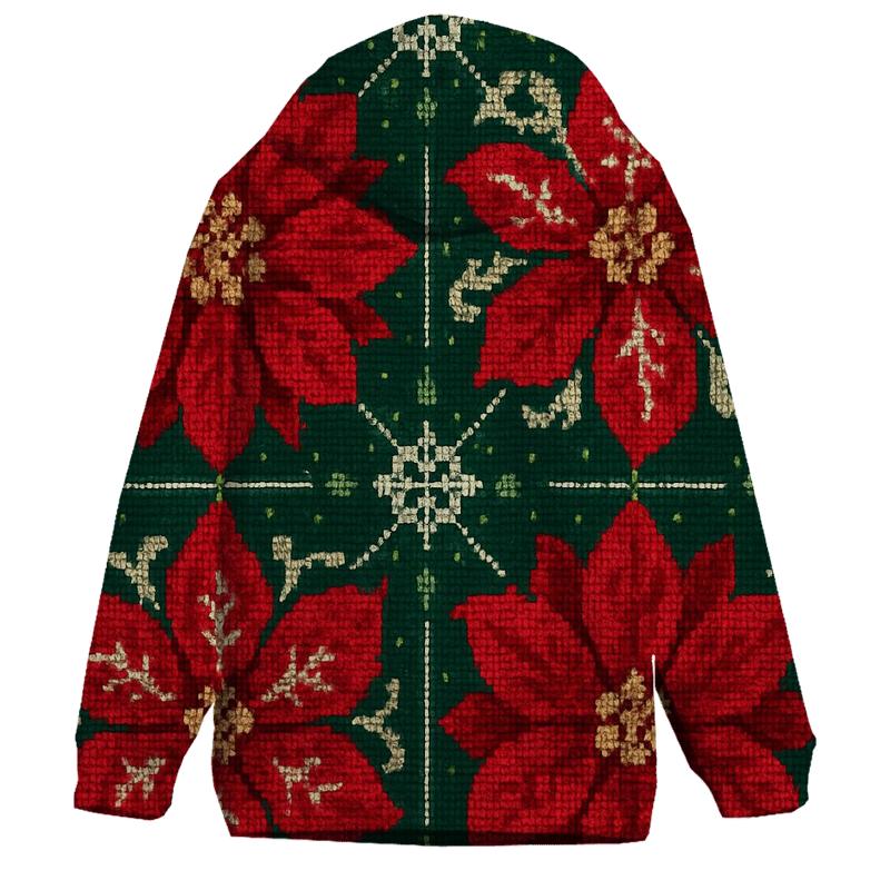 Poinsettia Tile Garden Design hoodie styles