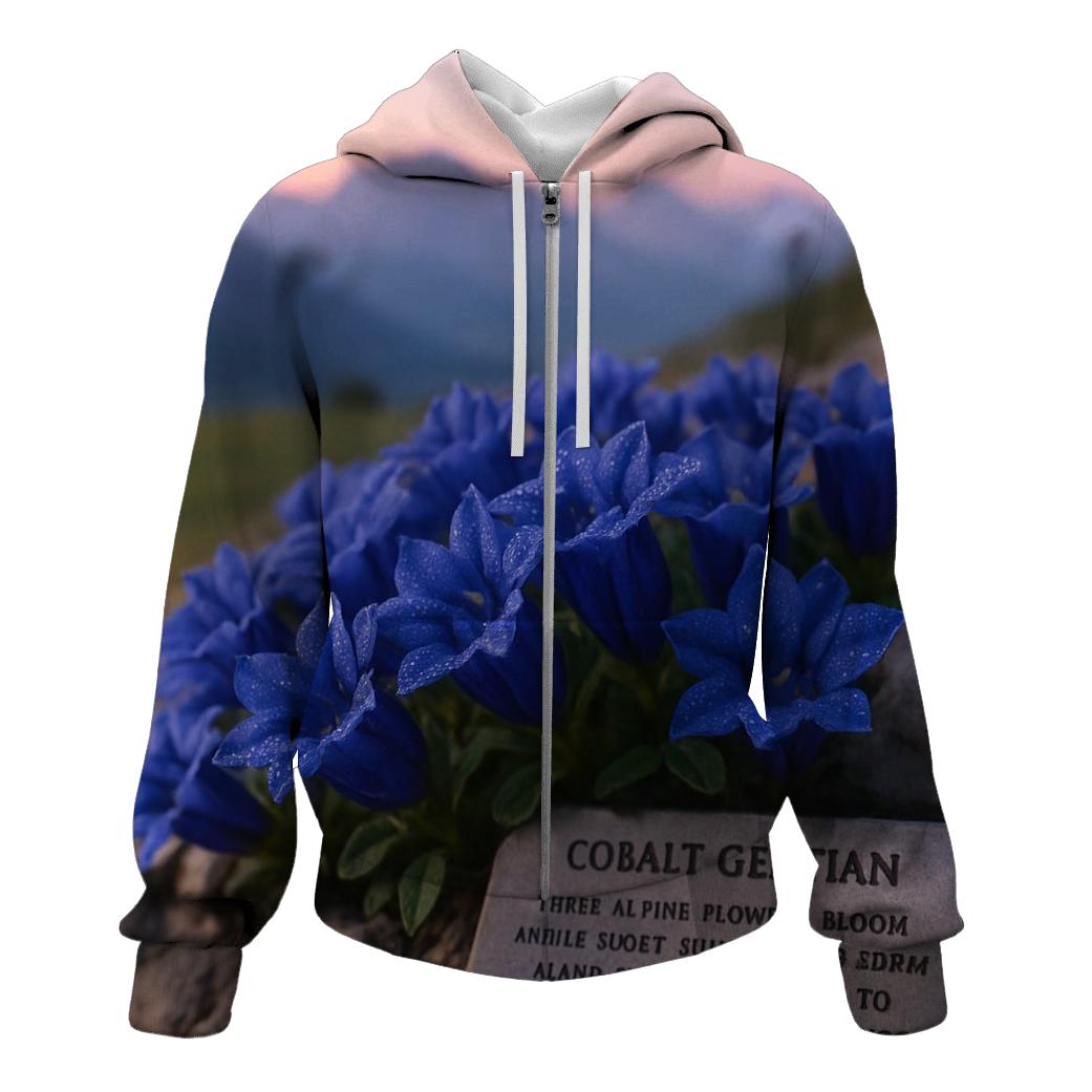 Alpine Gentian Meadow At Dawn hoodie styles