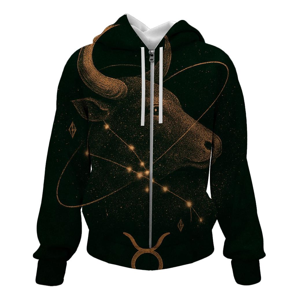 Mystic Taurus Bull Glyph Design premium hoodies