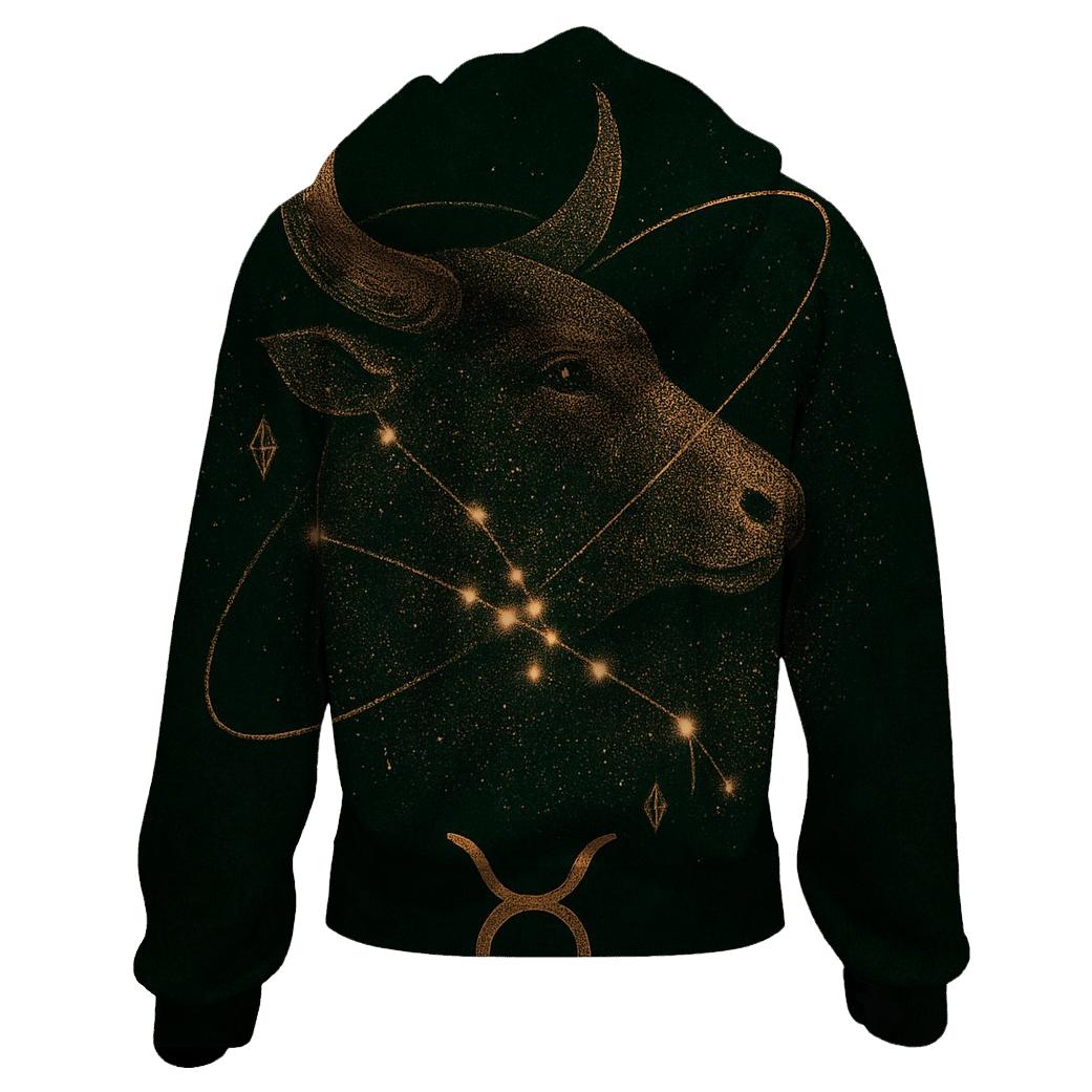 Mystic Taurus Bull Glyph Design premium hoodies