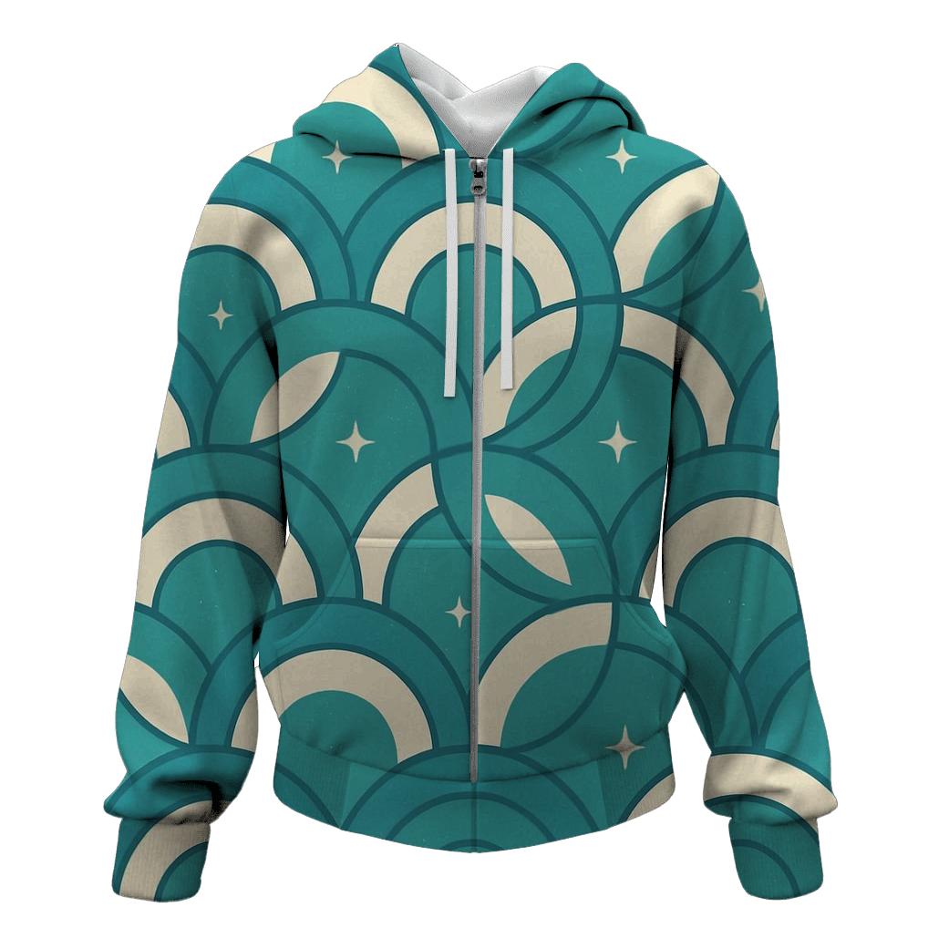 Gravitational Lens Arc Grid printed hoodies