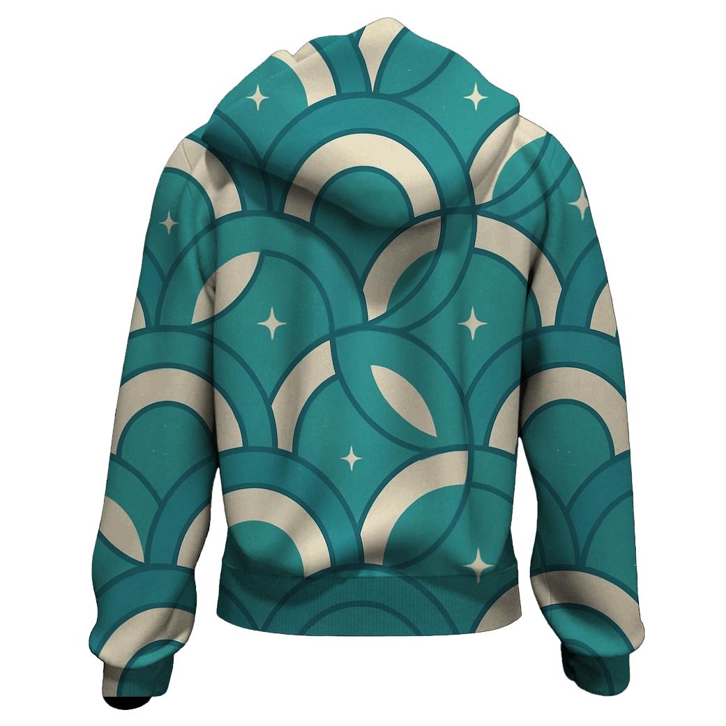 Gravitational Lens Arc Grid printed hoodies