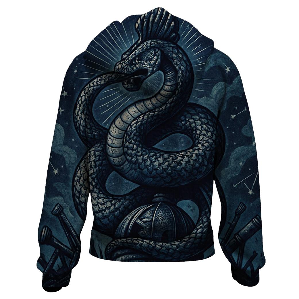 Celestial Coil Sentinel graphic hoodies