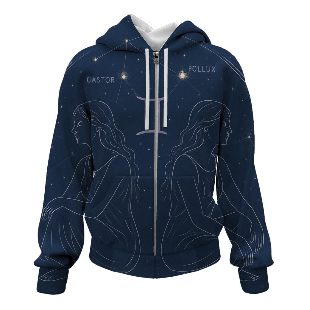 Ethereal Gemini Twins Portrait heavyweight hoodies