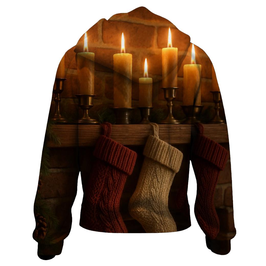 Candlelit Mantel With Stockings embroidered hoodies