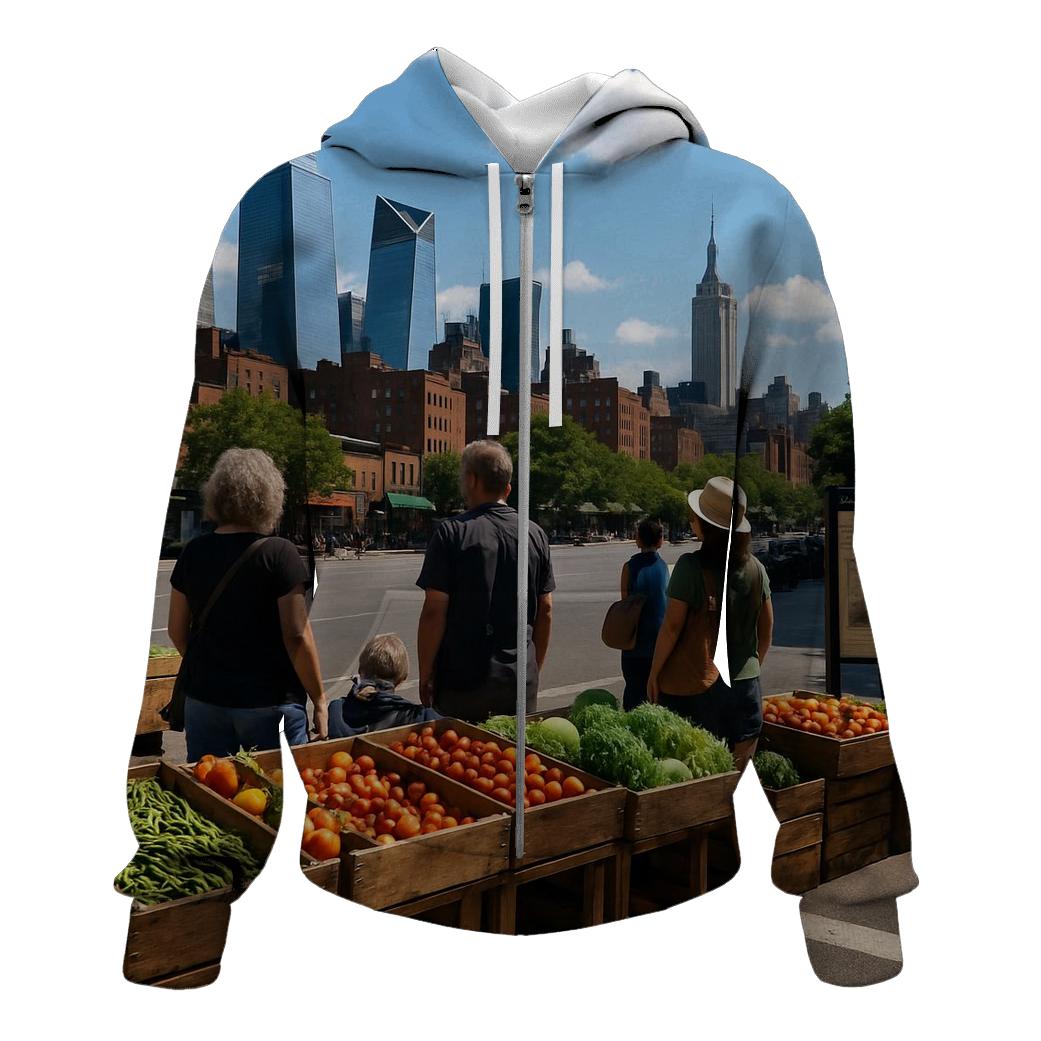 Noonday Market And Midtown Panorama pullover hoodies