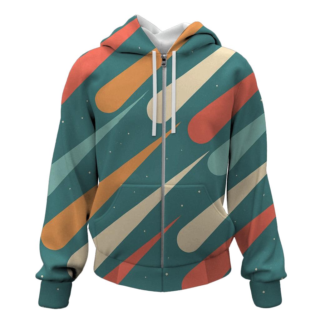 Comet Fan Overprint embroidered hoodies