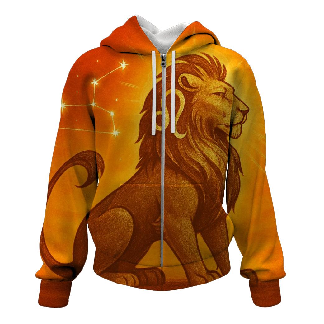 Leo Solar Flare Lion Artwork premium hoodies