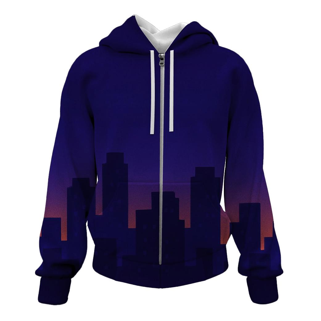 Pixel Skyline Glow custom hoodies