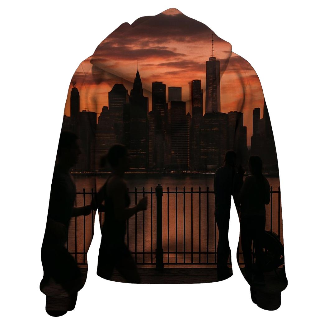 Sunset Silhouette From Brooklyn Promenade lightweight hoodies