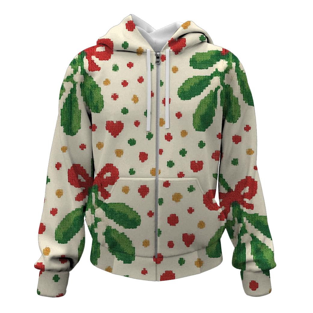 Merry Mistletoe Confetti Design premium hoodies