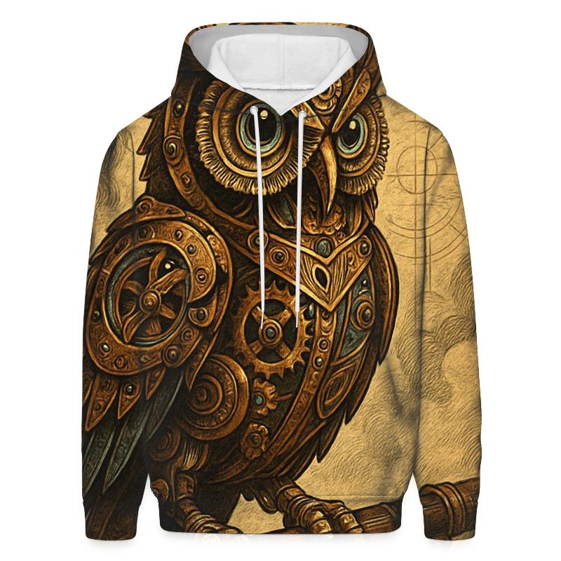 Steampunk Mechanical Owl custom hoodies