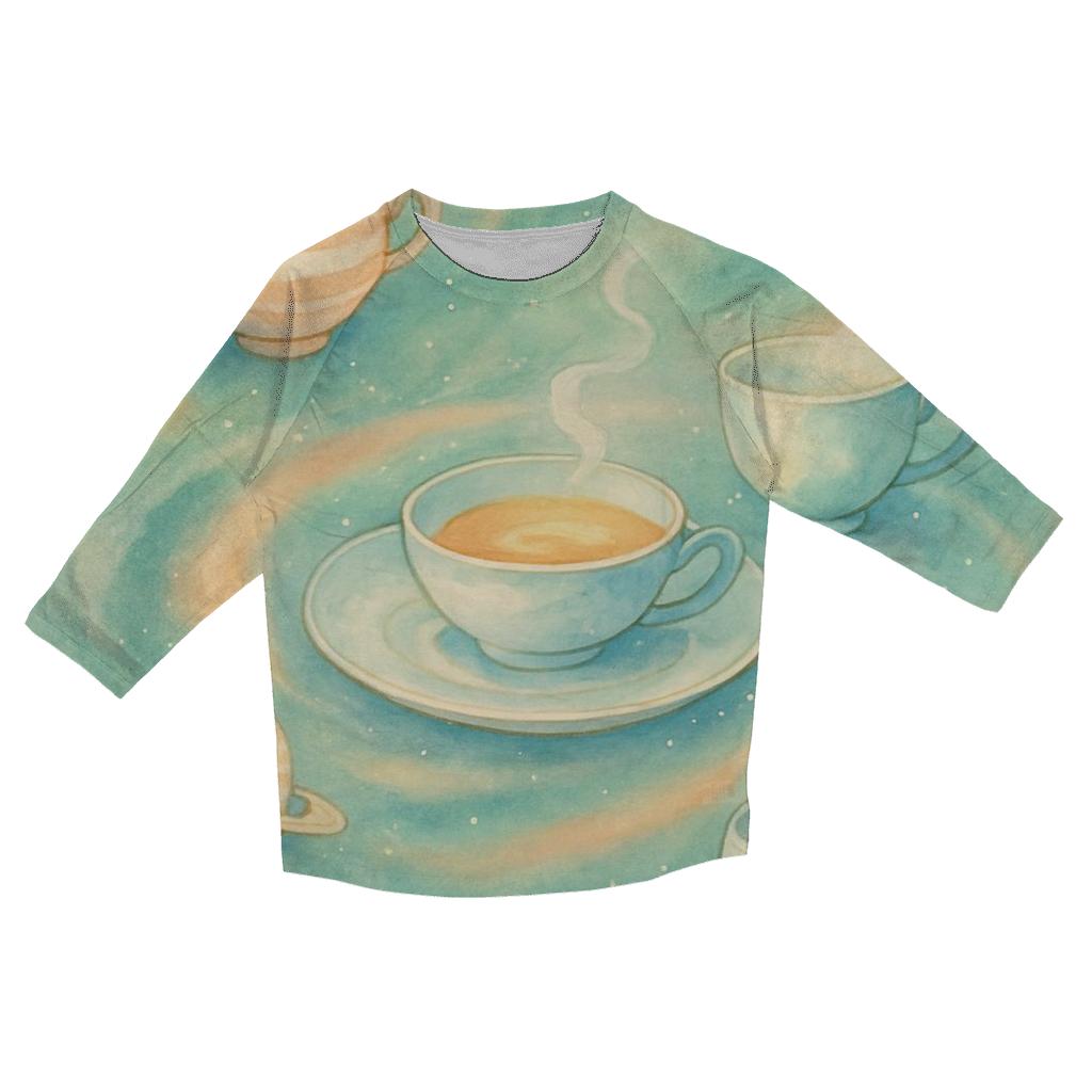 Cosmic Tea Party printed three quarter sleeve shirts