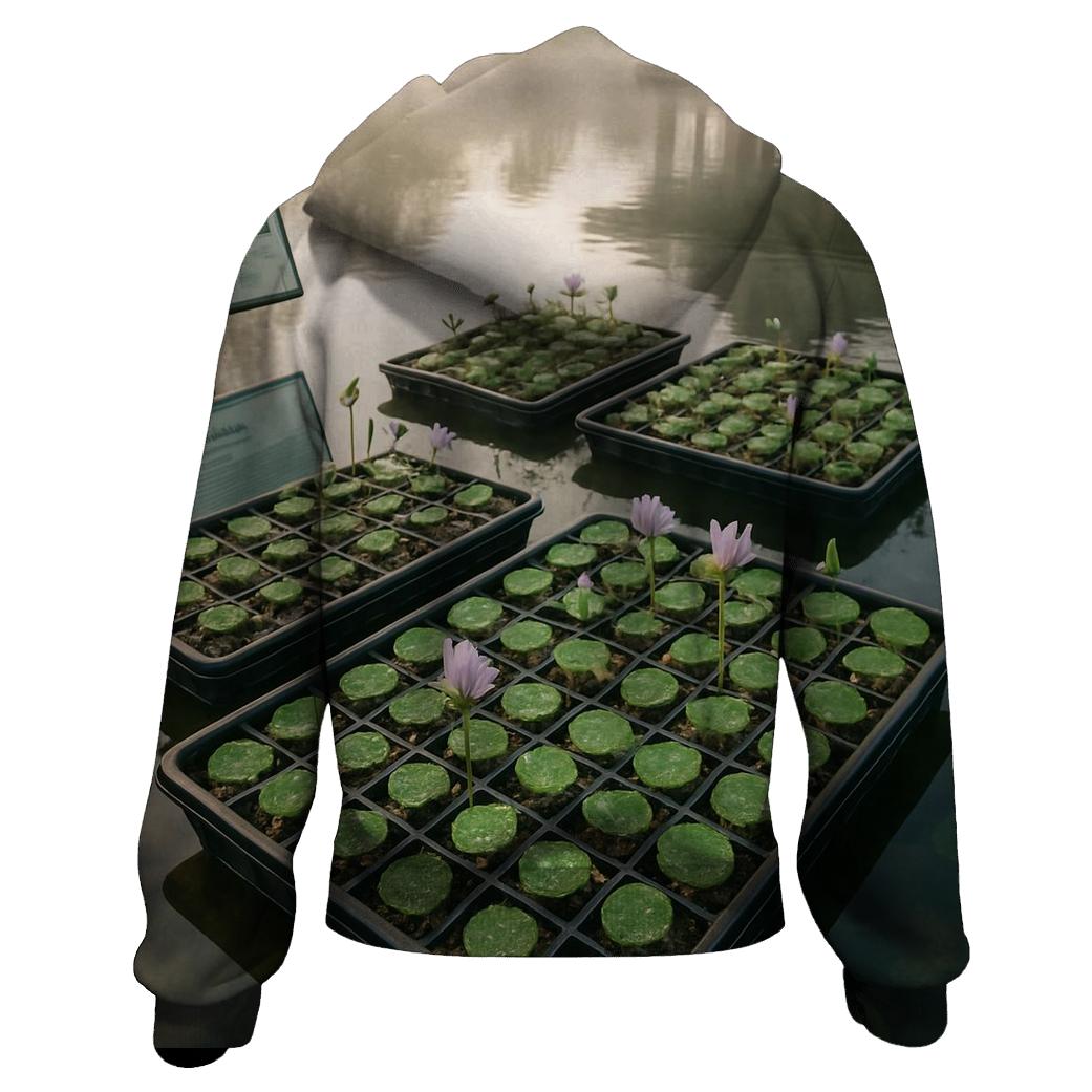Floating Lotus Seedling Nursery printed hoodies
