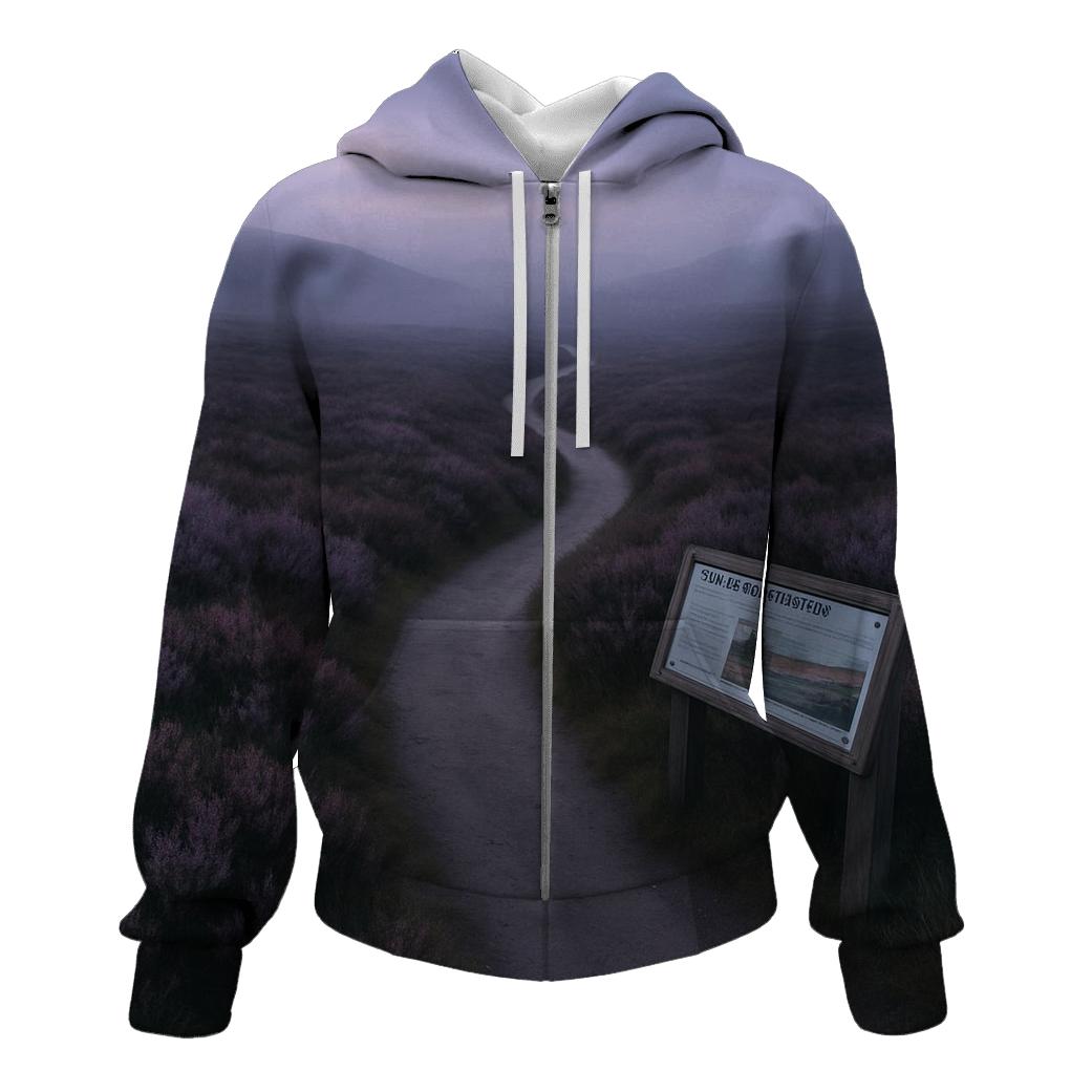 Highland Heather Mosaic Path zip-up hoodies