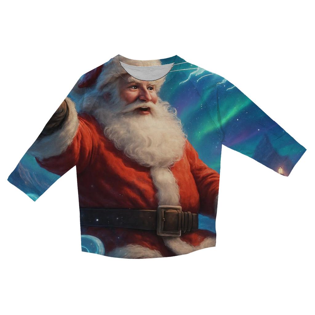 Aurora Sleigh Ride Santa personalized 3/4 sleeve tees